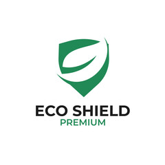 Eco Shield Logo Design Concept Vector Illustration Symbol Icon