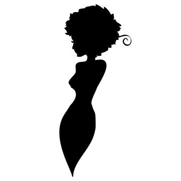 silhouette of a woman afro