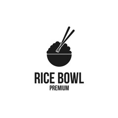 Rice Bowl Logo Design Concept Vector Illustration Symbol Icon