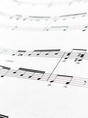 a close up of music notes