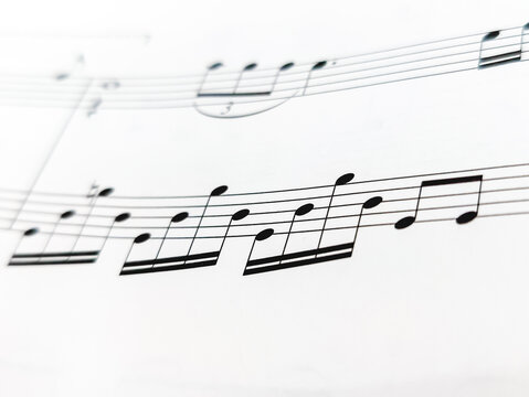 a close up of music notes
