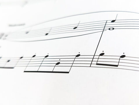 a close up of music notes