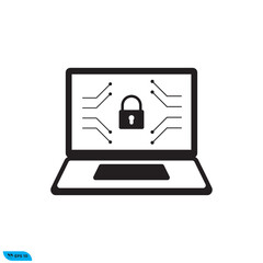 Laptop network icon vector graphic of template 