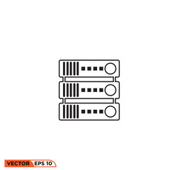 Server big data icon vector graphic of template 