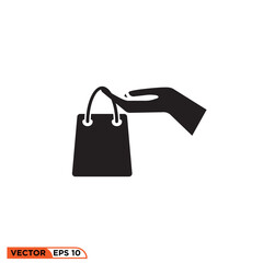 Shopping bag icon vector graphic of template 