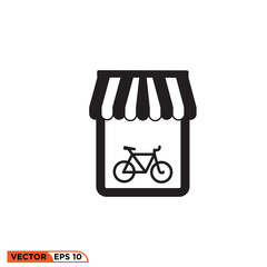 bicycle shop icon vector graphic of template 