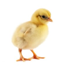 Cute little chicken isolated on white background. Baby chicken. Little yellow chick, Generative AI
