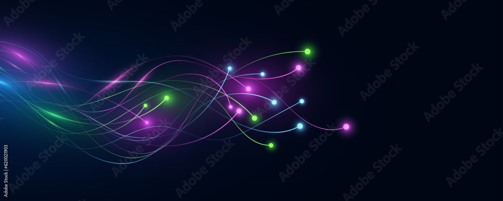 Aufkleber digital background with glowing futuristic neural connectors analyze big data. artificial intelligen