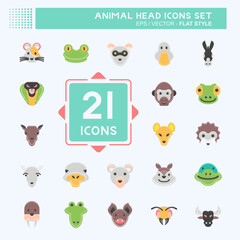 Obraz premium Icon Set Animal Head. related to Education symbol. simple design editable. simple illustration