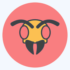 Icon Bee. related to Animal Head symbol. simple design editable. simple illustration