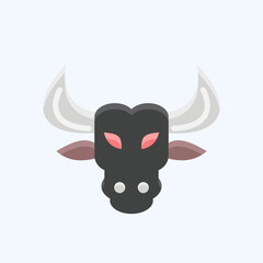 Icon Bull. related to Animal Head symbol. simple design editable. simple illustration