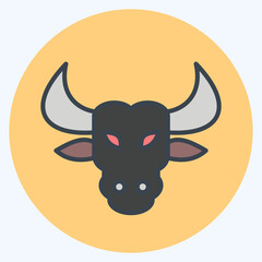 Icon Bull. related to Animal Head symbol. simple design editable. simple illustration