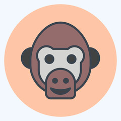 Icon Chimpanzee. related to Animal Head symbol. simple design editable. simple illustration