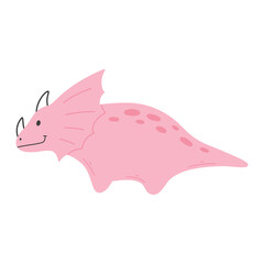 Cute dinosaur in cartoon scandinavian style. Vector illustration for a kids room. Hand drawn dino isolated on white background. Dino character.