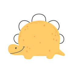 Cute dinosaur in cartoon scandinavian style. Vector illustration for a kids room. Hand drawn dino isolated on white background. Dino character.