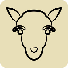 Icon Lamb. related to Animal Head symbol. glyph style. simple design editable. simple illustration