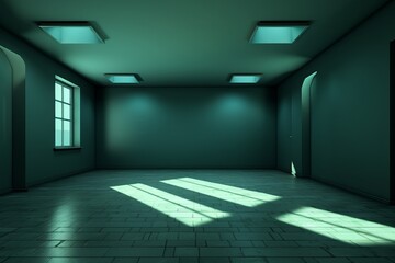 Obraz premium The light inside an empty room. Generative AI