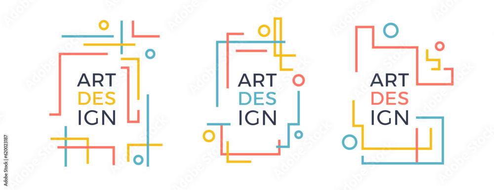 Wall mural modern graphic design text boxes. set of abstract vector art illustrations to place your text. dynam