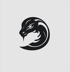 snake logo simple and modern design, geometric style snake animal icon