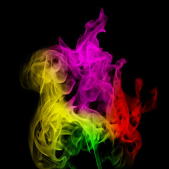colorful smoke on black background 
abstract colorfull light smoke pattern texture background wallpaper