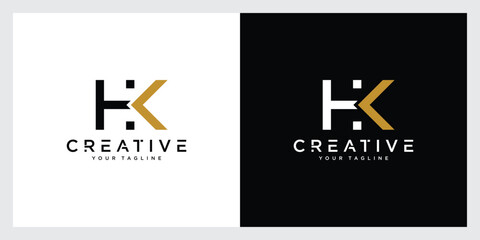 Initial Letter HK Logo Design vector Template. Creative HK Logo Design