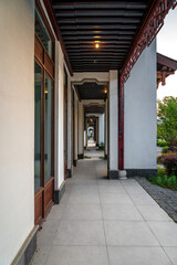 Fototapeta na wymiar Corridor of an old Chinese building