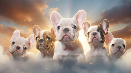 French bulldog angels in heaven for those who miss their dead dogs.Generative AI