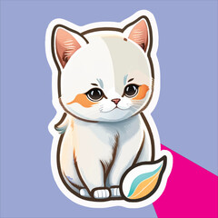 Obraz premium cat illustration , cat sticker , cat vector , cat, happy cat , cartoon cat