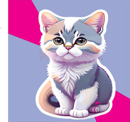 cat illustration , cat sticker , cat vector , cat, happy cat , cartoon cat