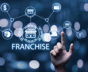 Franchise marketing system. Business concept