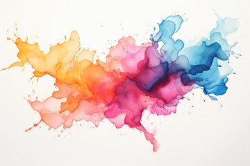 Watercolor stain on white background