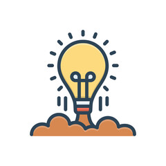 Color illustration icon for idea