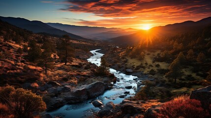 Awe-Inspiring Mountain Sunrise Natures