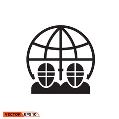 World kendo icon vector graphic of template 