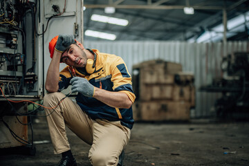 Factory electrician's extended work hours and demanding tasks lead to stress, anxiety, fatigue,...