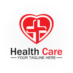 Health care or medical heart logo design template