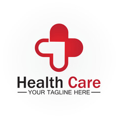 Obraz premium Health care or medical heart logo design template