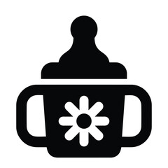 Baby bottle, feeder, milk bottle sticker icon