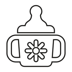 Baby bottle, feeder, milk bottle sticker icon