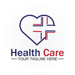 Obraz premium Health care or medical heart logo design template