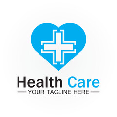 Health care or medical heart logo design template