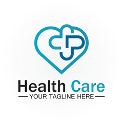 Obraz premium Health care or medical heart logo design template