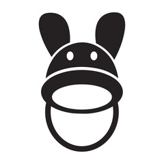Bunny cap, baby cap, beanie sticker icon