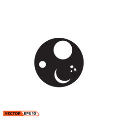 Planet moon icon vector graphic of template 
