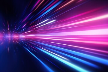 Obraz premium abstract futuristic background with pink blue glowing neon moving high speed wave lines and bokeh lights. Data transfer concept Fantastic wallpaper