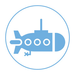 Kids submarine, toy submarine, plaything sticker icon