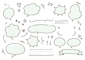 手書き吹き出しとあしらい矢印セット pop広告用