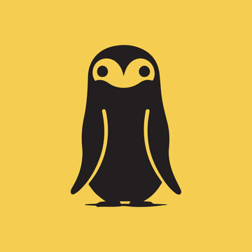 Abstract fun penguin animal logo 