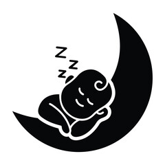 Moon, goodnight, nightfall sticker icon