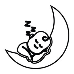 Moon, goodnight, nightfall sticker icon